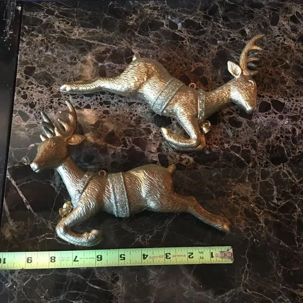 1 GOLDEN Leaping Reindeer Ornament!